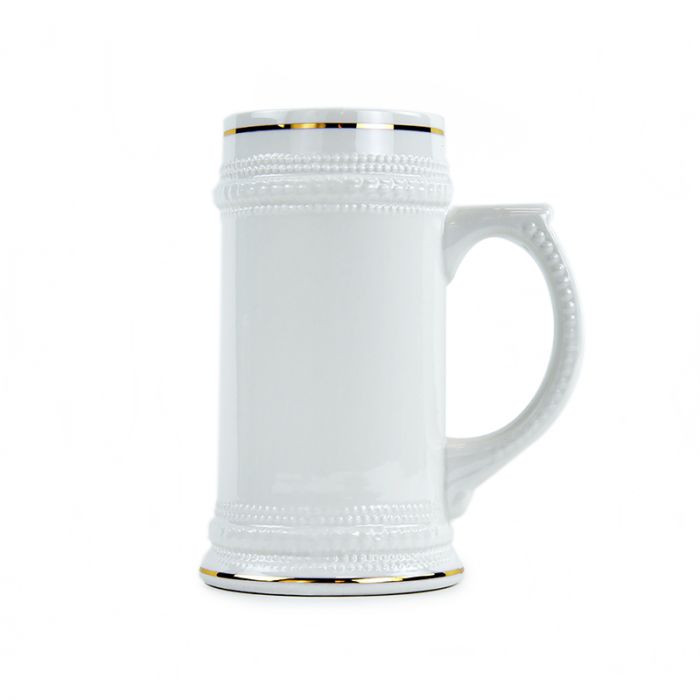 Customized White Ceramic Stein